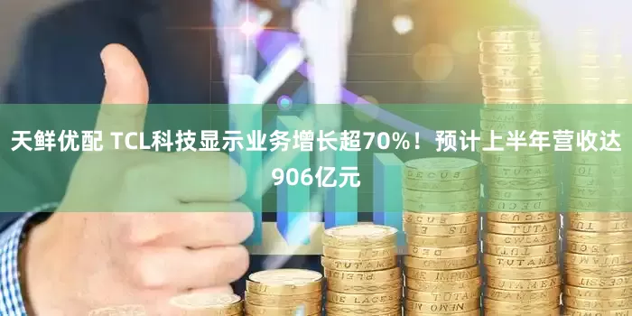 天鲜优配 TCL科技显示业务增长超70%！预计上半年营收达906亿元